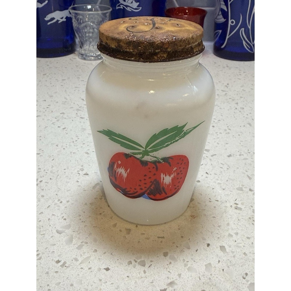 Anchor Hocking Fire King Apple Pepper Range Kitchen Shaker Mid Century Glass